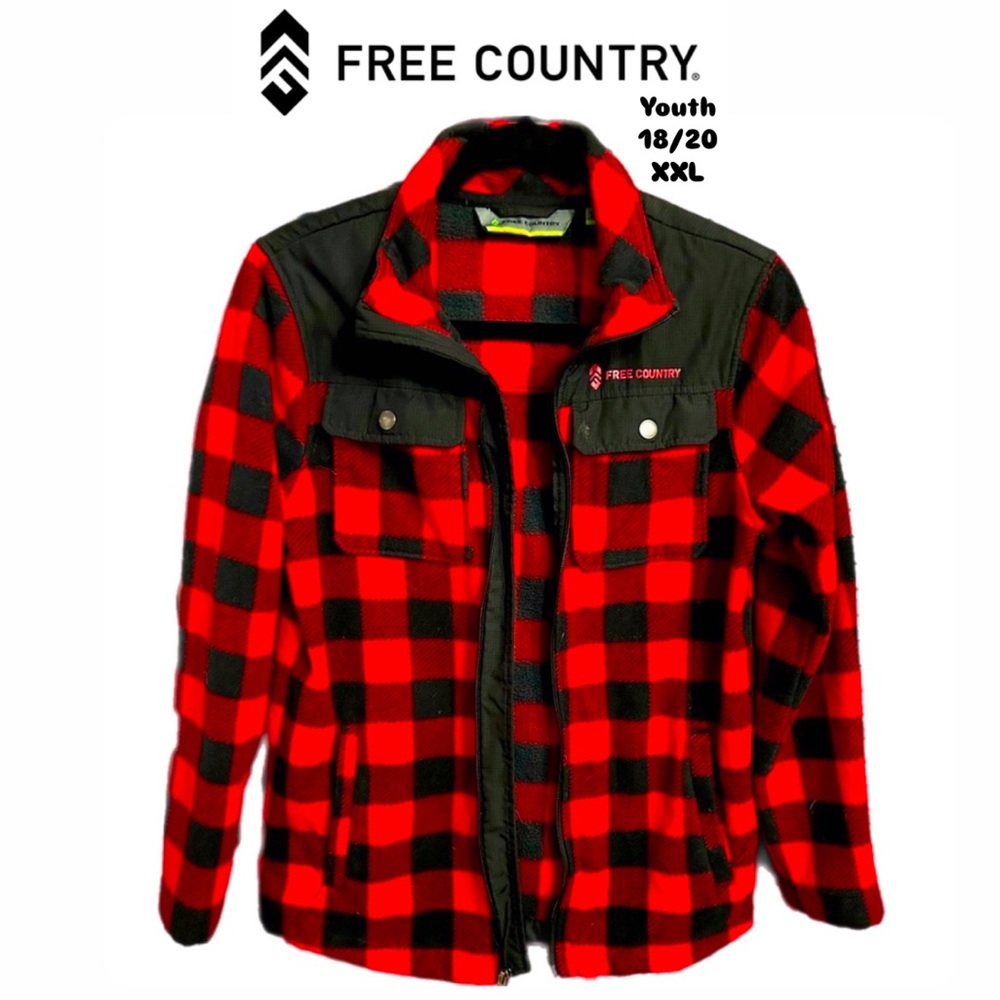 🌷🌞Free Country buffalo plaid jacket - size Adult Small/ Youth 18-20 XXL
